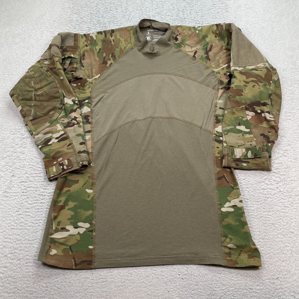 US‎ Army Combat Shirt Men's Size Large Flame Resistant Camo Team Soldier